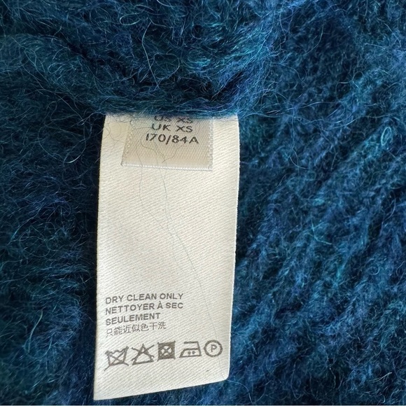 Free People Moonbeam V-Neck Oversized Alpaca Sweater Teal Blue Size XS - Picture 8 of 12